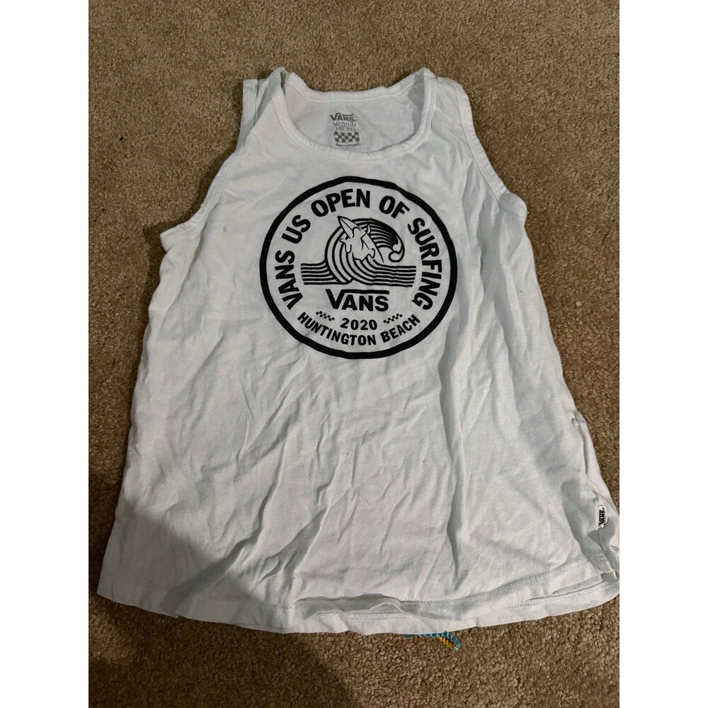 Girls Vans White Tank Shirt Size Medium 10/12